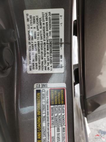 19XFA1F56AE082423 2010 HONDA CIVIC photo no. 12