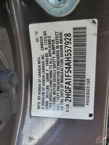 2HGFA1F54AH557928 2010 HONDA CIVIC photo no. 12