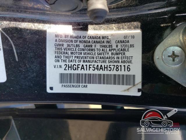 2HGFA1F54AH578116 2010 HONDA CIVIC photo no. 12