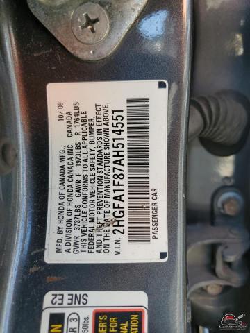 2HGFA1F87AH514551 2010 HONDA CIVIC photo no. 13