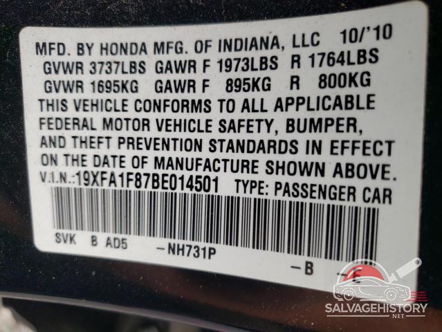 19XFA1F87BE014501 2011 HONDA CIVIC photo no. 14
