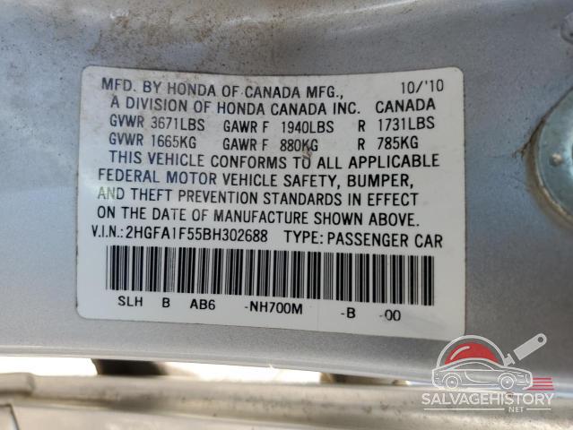 2HGFA1F55BH302688 2011 HONDA CIVIC photo no. 12