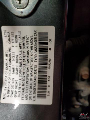 2HGFA1F5XBH303755 2011 HONDA CIVIC photo no. 12