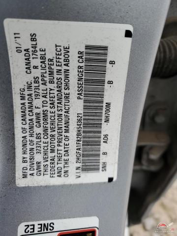 2HGFA1F82BH543621 2011 HONDA CIVIC photo no. 12