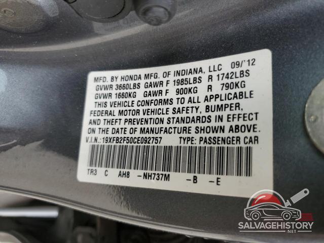 19XFB2F50CE092757 2012 HONDA CIVIC photo no. 12