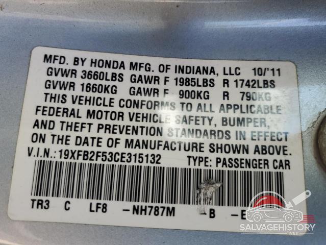 19XFB2F53CE315132 2012 HONDA CIVIC photo no. 12