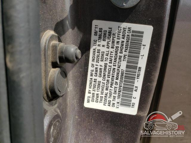 19XFB2F87CE009657 2012 HONDA CIVIC photo no. 12