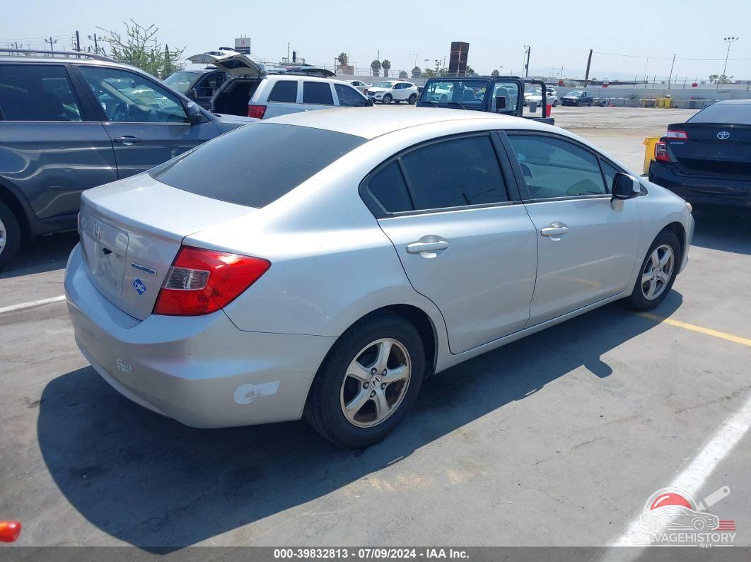 19XFB5F57CE001582 2012 HONDA CIVIC photo no. 4