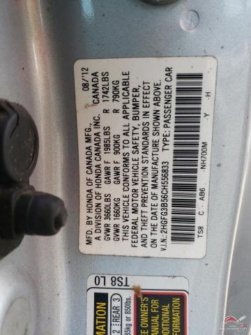 2HGFG3B56CH556833 2012 HONDA CIVIC photo no. 12