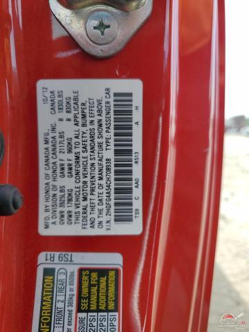 2HGFG4A54CH708938 2012 HONDA CIVIC photo no. 12