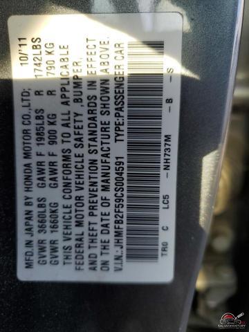 JHMFB2F59CS004591 2012 HONDA CIVIC photo no. 12