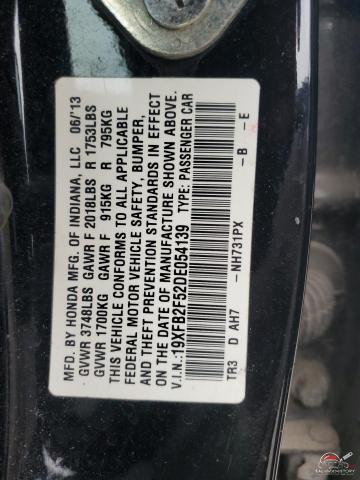 19XFB2F52DE054139 2013 HONDA CIVIC photo no. 12
