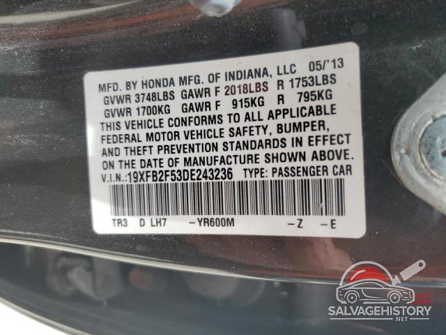 19XFB2F53DE243236 2013 HONDA CIVIC photo no. 12