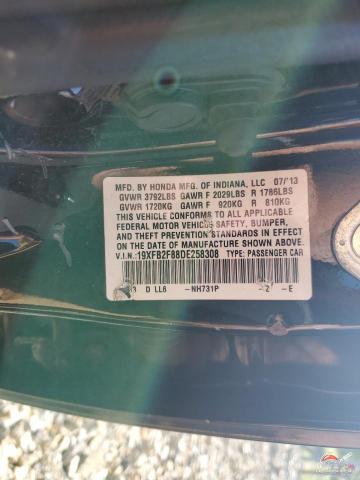 19XFB2F88DE258308 2013 HONDA CIVIC photo no. 12