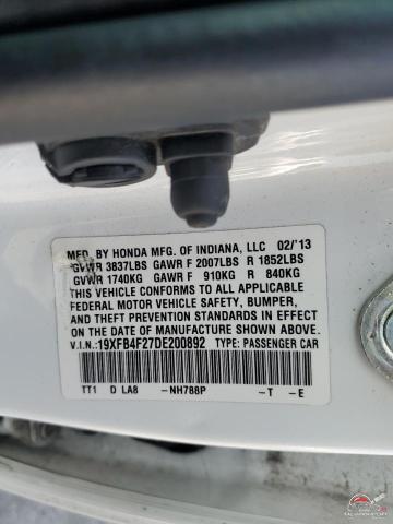 19XFB4F27DE200892 2013 HONDA CIVIC photo no. 13