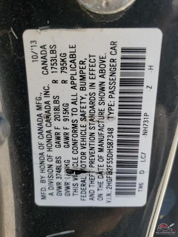 2HGFB2F55DH587348 2013 HONDA CIVIC photo no. 13
