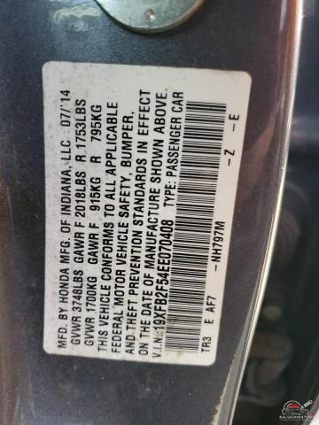 19XFB2F54EE070408 2014 HONDA CIVIC photo no. 12