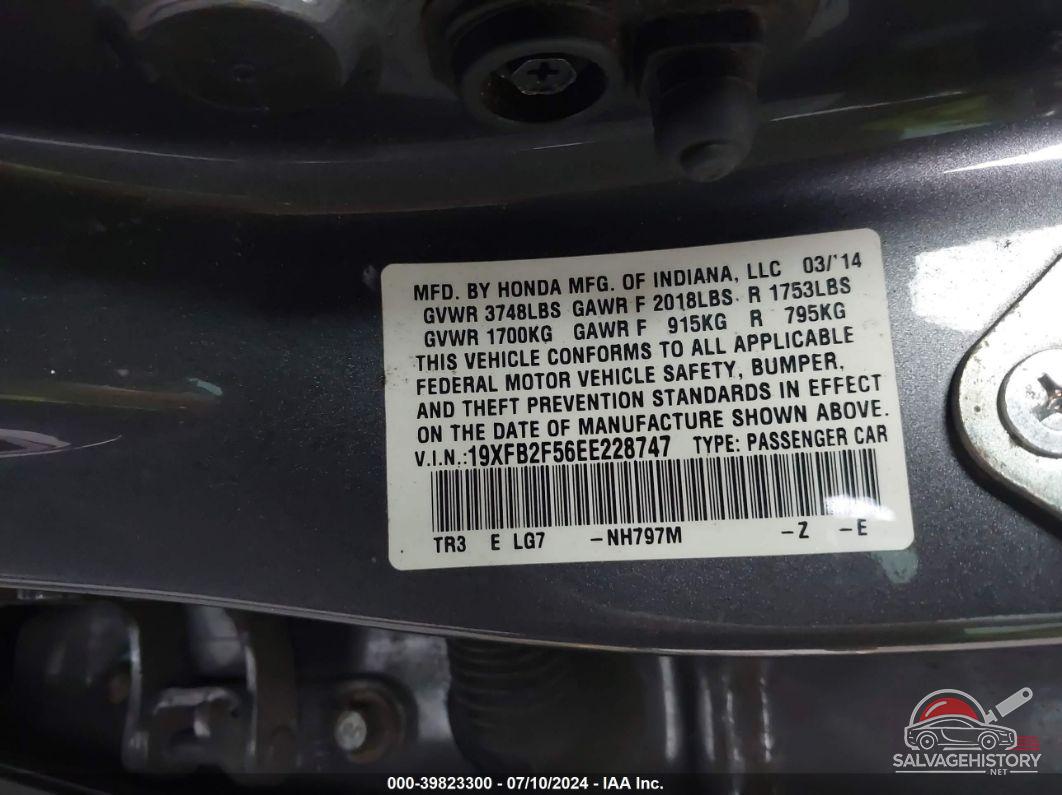19XFB2F56EE228747 2014 HONDA CIVIC photo no. 9