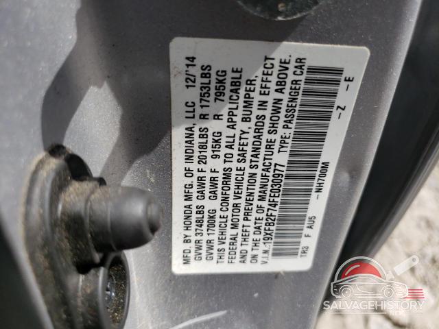 19XFB2F74FE030977 2015 HONDA CIVIC photo no. 12