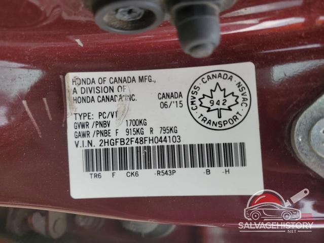 2HGFB2F48FH044103 2015 HONDA CIVIC photo no. 12
