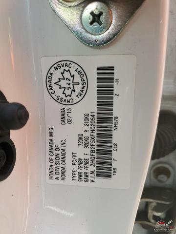 2HGFB2F5XFH020541 2015 HONDA CIVIC photo no. 12