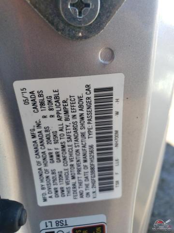 2HGFG3B80FH525656 2015 HONDA CIVIC photo no. 12