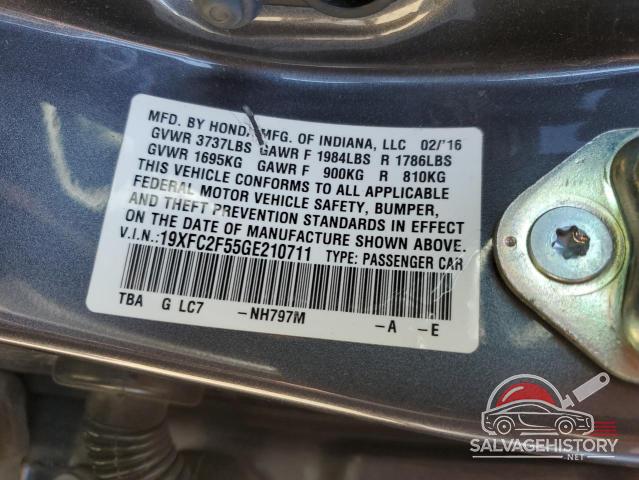19XFC2F55GE210711 2016 HONDA CIVIC photo no. 12