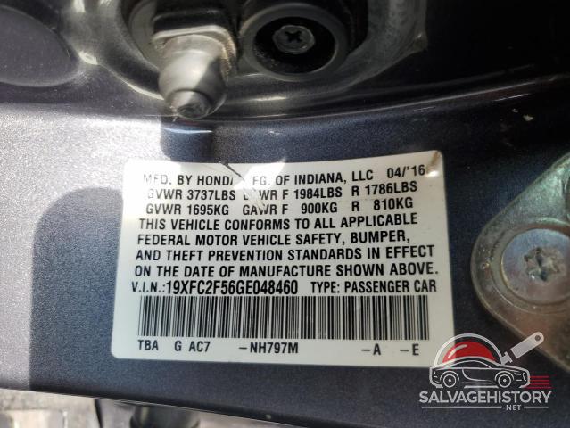 19XFC2F56GE048460 2016 HONDA CIVIC photo no. 12