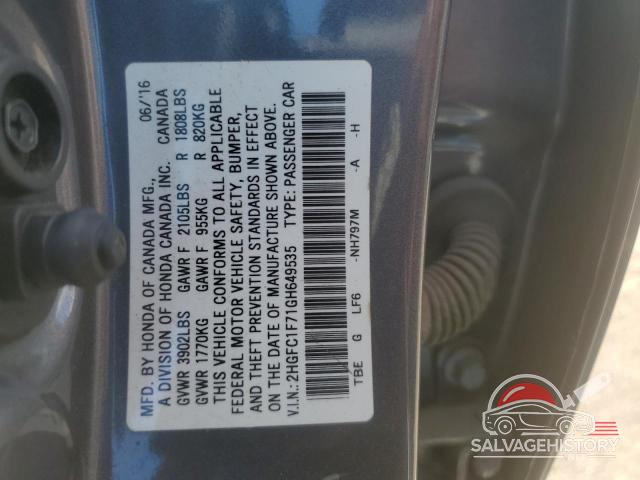 2HGFC1F71GH649535 2016 HONDA CIVIC photo no. 12