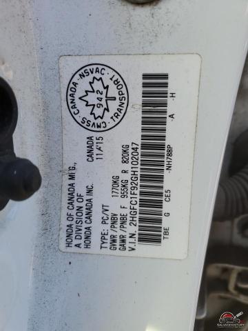 2HGFC1F92GH102047 2016 HONDA CIVIC photo no. 12