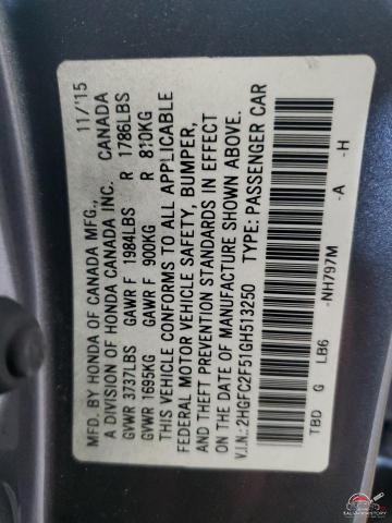 2HGFC2F51GH513250 2016 HONDA CIVIC photo no. 13
