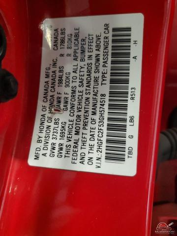 2HGFC2F53GH574518 2016 HONDA CIVIC photo no. 12