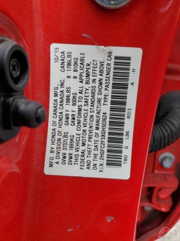 2HGFC2F5XGH503624 2016 HONDA CIVIC photo no. 13
