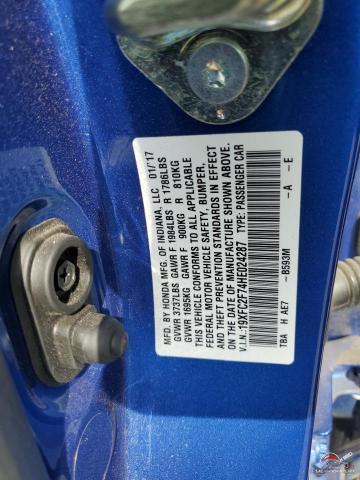 19XFC2F74HE024287 2017 HONDA CIVIC photo no. 12