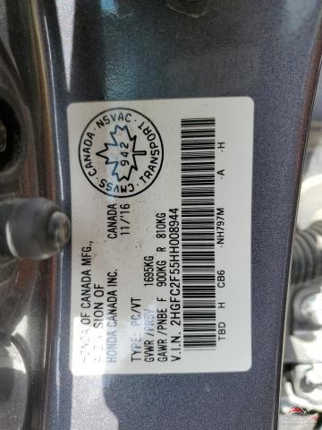 2HGFC2F55HH008944 2017 HONDA CIVIC photo no. 12