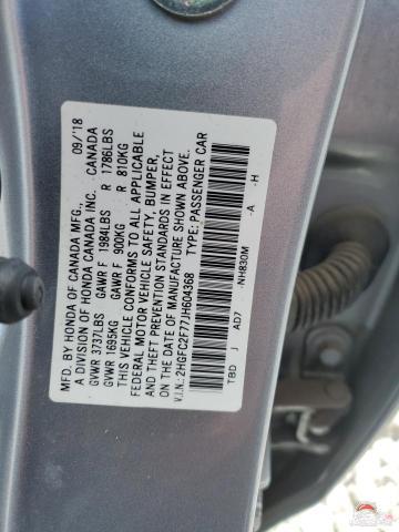 2HGFC2F77JH604368 2018 HONDA CIVIC photo no. 12