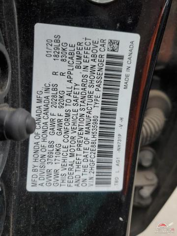 2HGFC2E88LH535980 2020 HONDA CIVIC photo no. 12