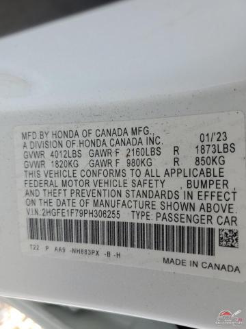 2HGFE1F79PH306255 2023 HONDA CIVIC photo no. 12