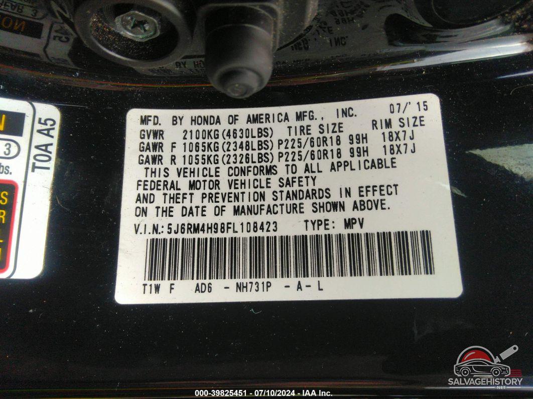 5J6RM4H98FL108423 2015 HONDA CR-V photo no. 9
