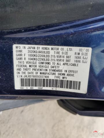 JHLRD78855C037486 2005 HONDA CR-V EX photo no. 14