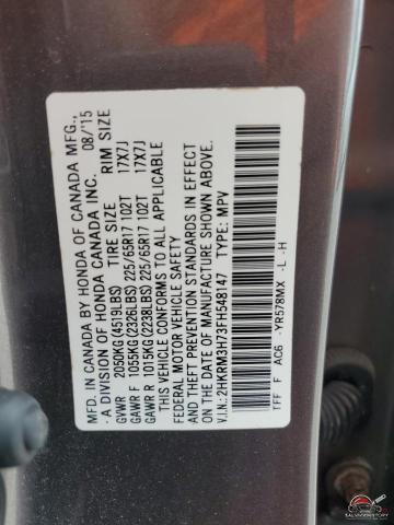 2HKRM3H73FH548147 2015 HONDA CR-V EXL photo no. 12