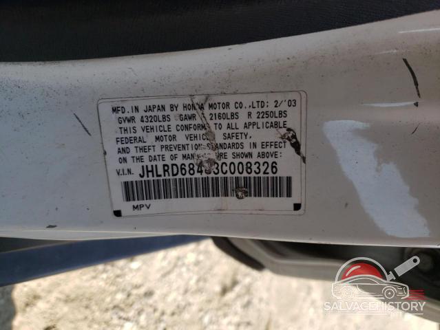 JHLRD68483C008326 2003 HONDA CRV photo no. 13