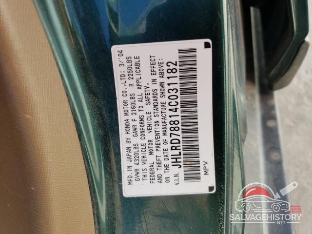JHLRD78814C031182 2004 HONDA CRV photo no. 13