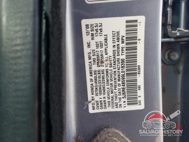 5J6RE48599L018390 2009 HONDA CRV photo no. 13