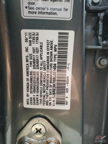 5J6RE3H78BL051494 2011 HONDA CRV photo no. 14