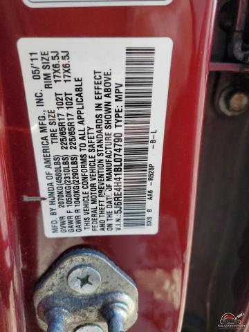 5J6RE4H41BL074790 2011 HONDA CRV photo no. 13