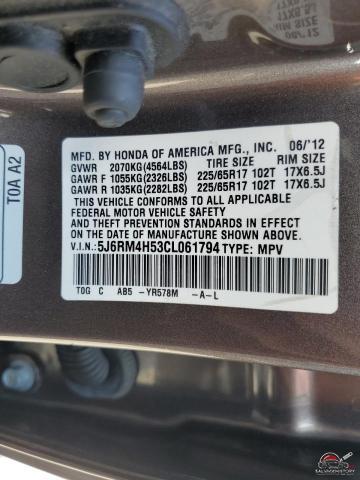 5J6RM4H53CL061794 2012 HONDA CRV photo no. 13
