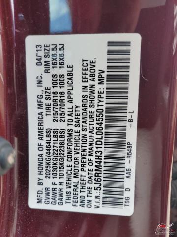 5J6RM4H31DL064550 2013 HONDA CRV photo no. 13