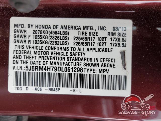 5J6RM4H79DL061298 2013 HONDA CRV photo no. 13