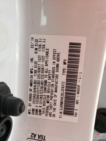 5J6RM3H53EL026072 2014 HONDA CRV photo no. 13
